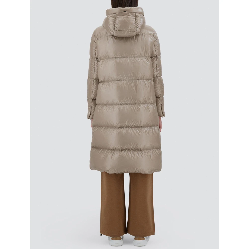 Herno Gewatteerde Duifgrijze Jas Beige Dames