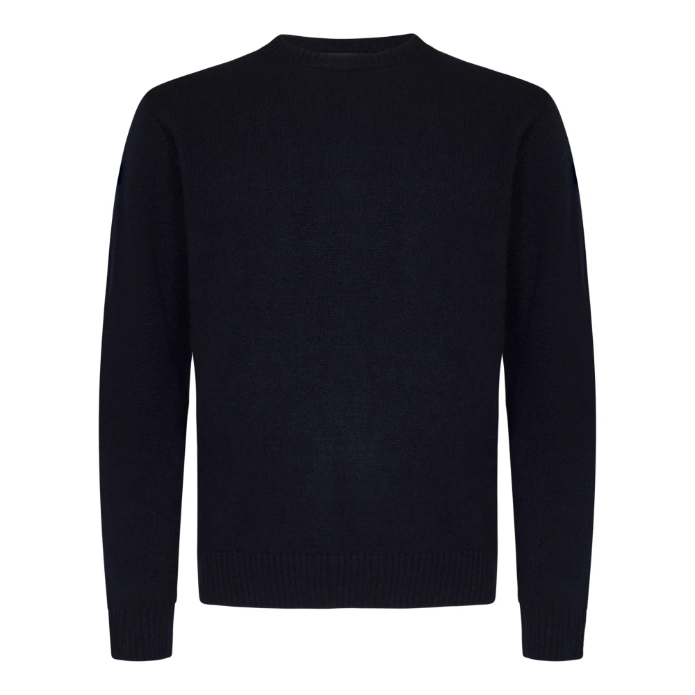 Low Brand Blauwe Wol Kasjmier Sweater Mannen Blue Heren