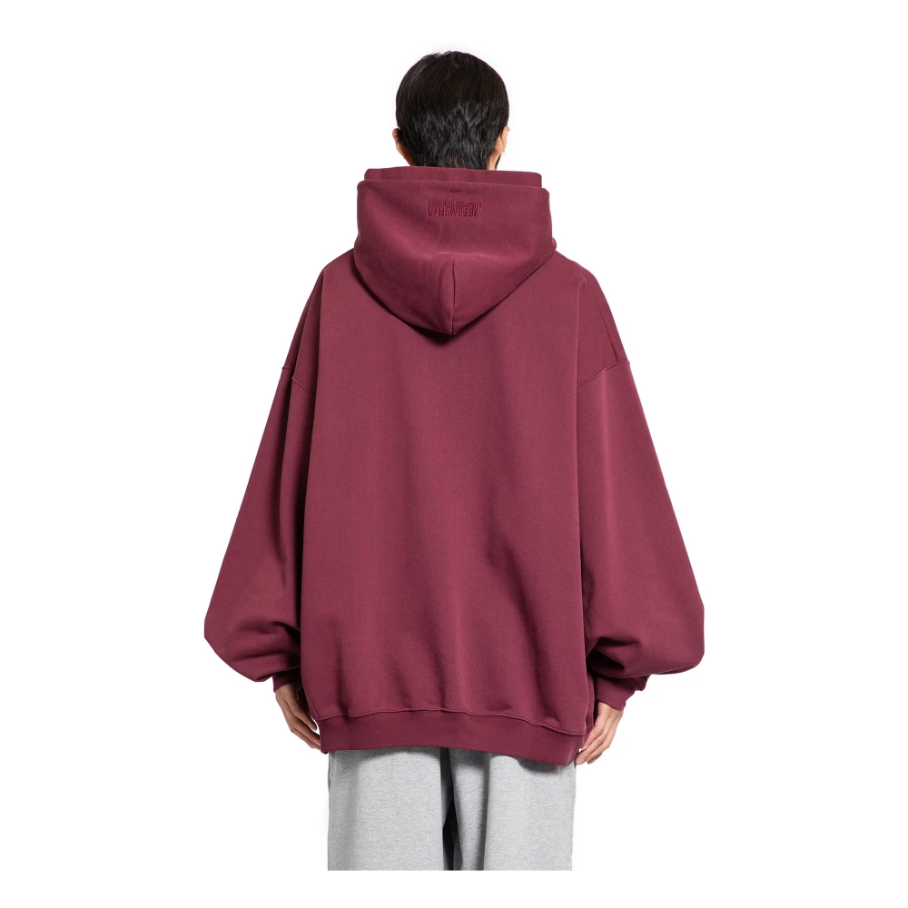 Vetements Geborduurde Toerist Hoodie met Bordeaux Hood Red Heren