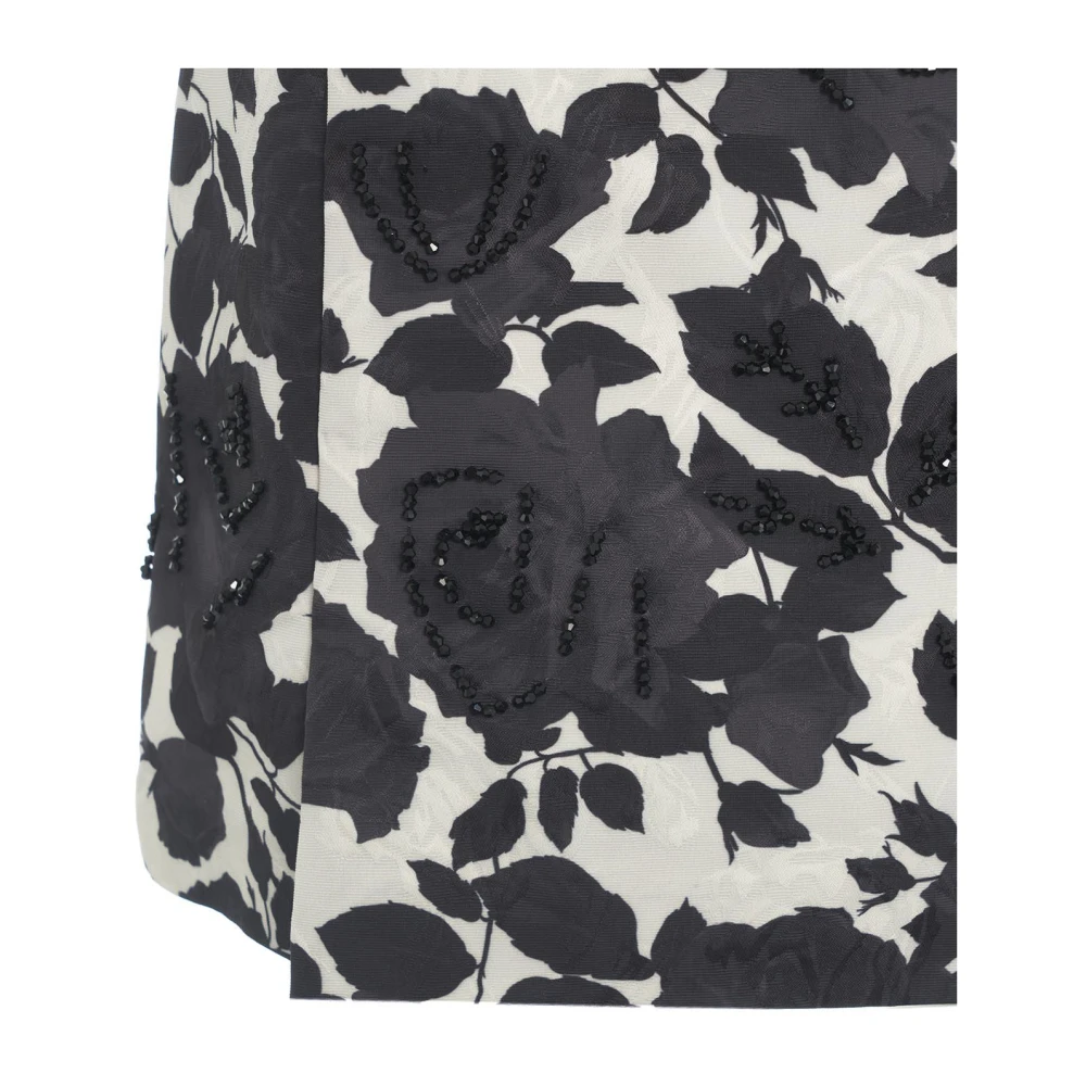 Blugirl Zwarte Jacquard Bloemen Mini Skort Black Dames