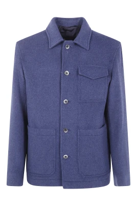 Field Jacket med Skjort Hals Stil