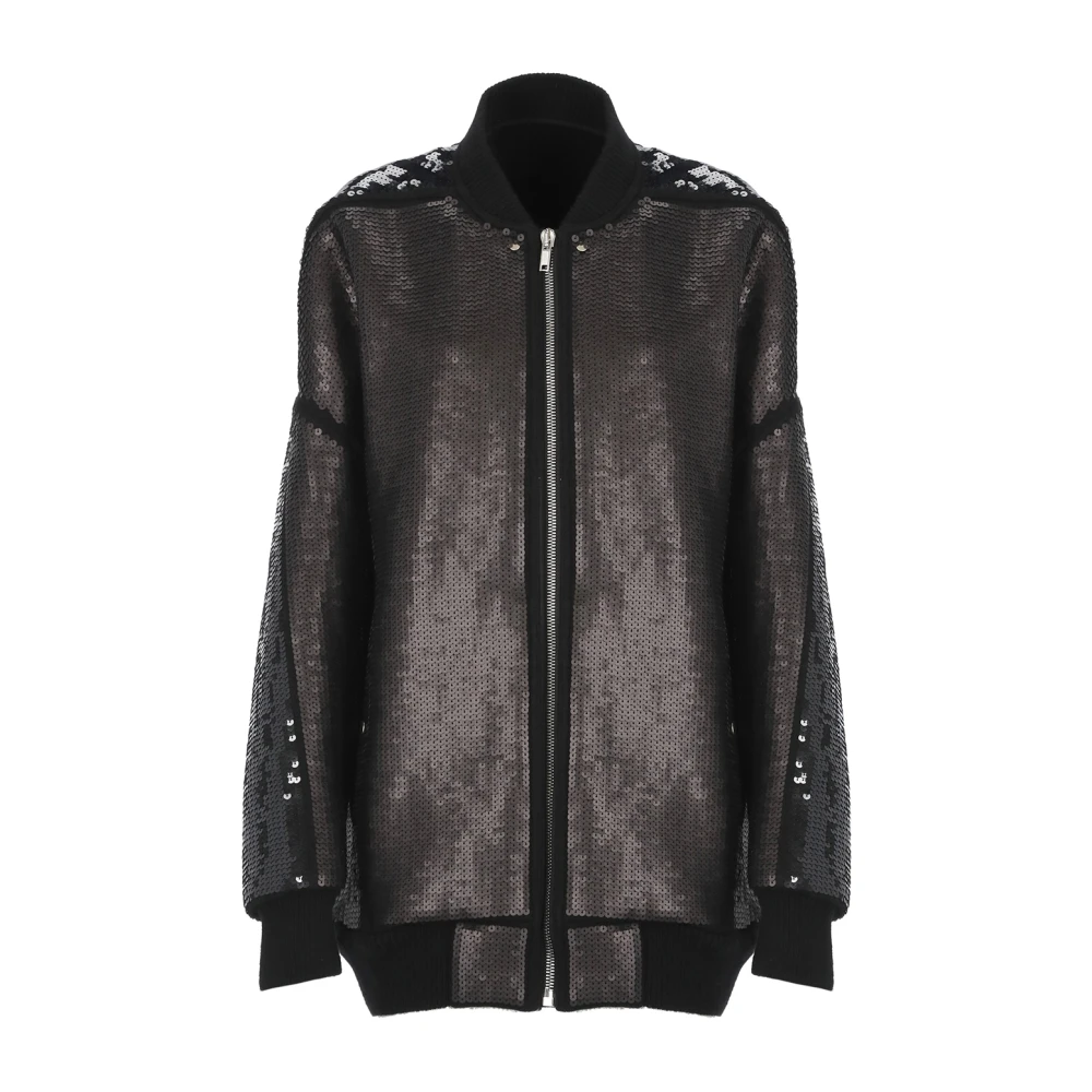 Rick Owens Zwart Wollen Kasjmier Katoenen Jas Black Dames
