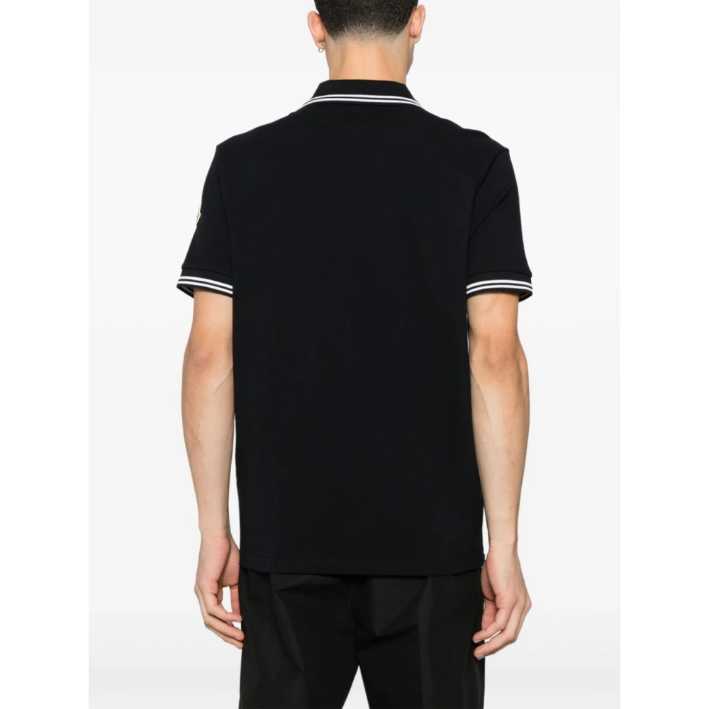 Moncler Blauwe T-shirts en Polo's met Streepdetail Blue Heren