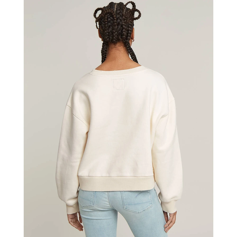 G-Star Logo Loose Sweater voor Vrouwen White Dames