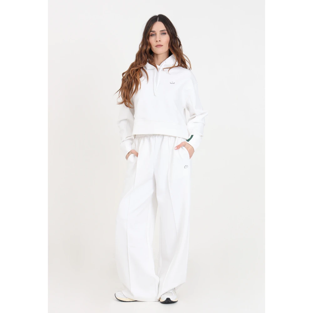 Lacoste Witte broek met elastische taille White Dames