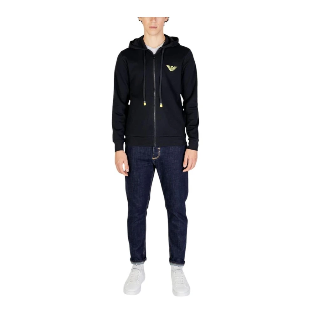 Emporio Armani Zwarte Katoenmix Trui Black Heren