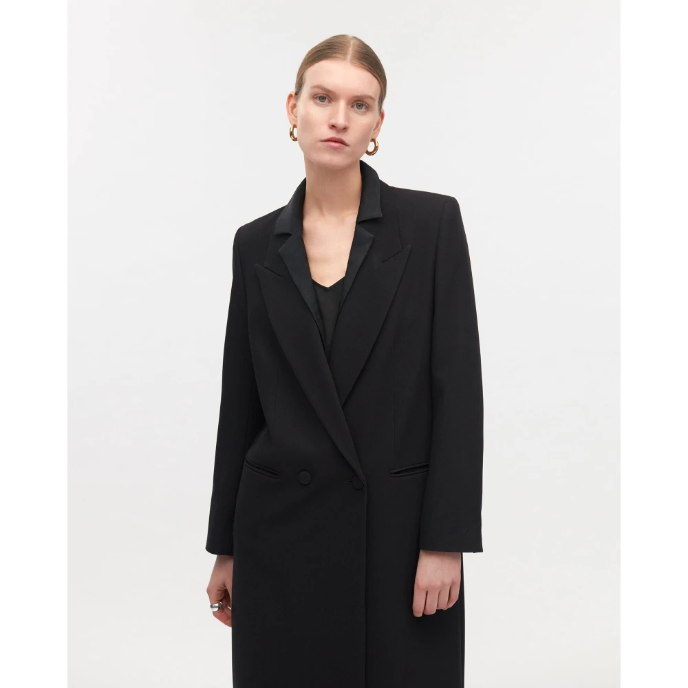 IVY OAK Maxi Blazerjas met Transformeerbare Stijl Black Dames