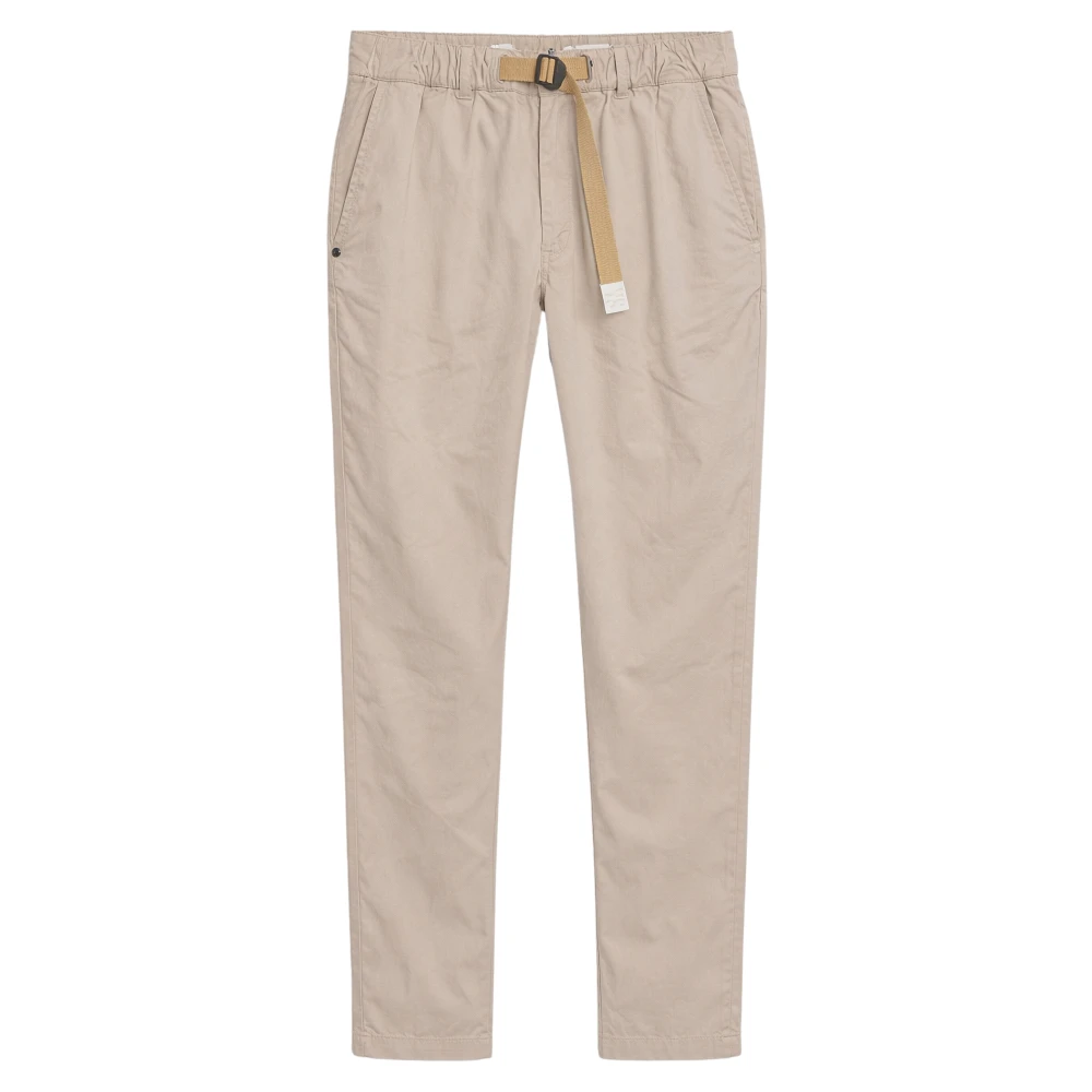 White Sand Men's Beige Slim Belted Trousers - Slim-Fit Trousers - L - Trousers