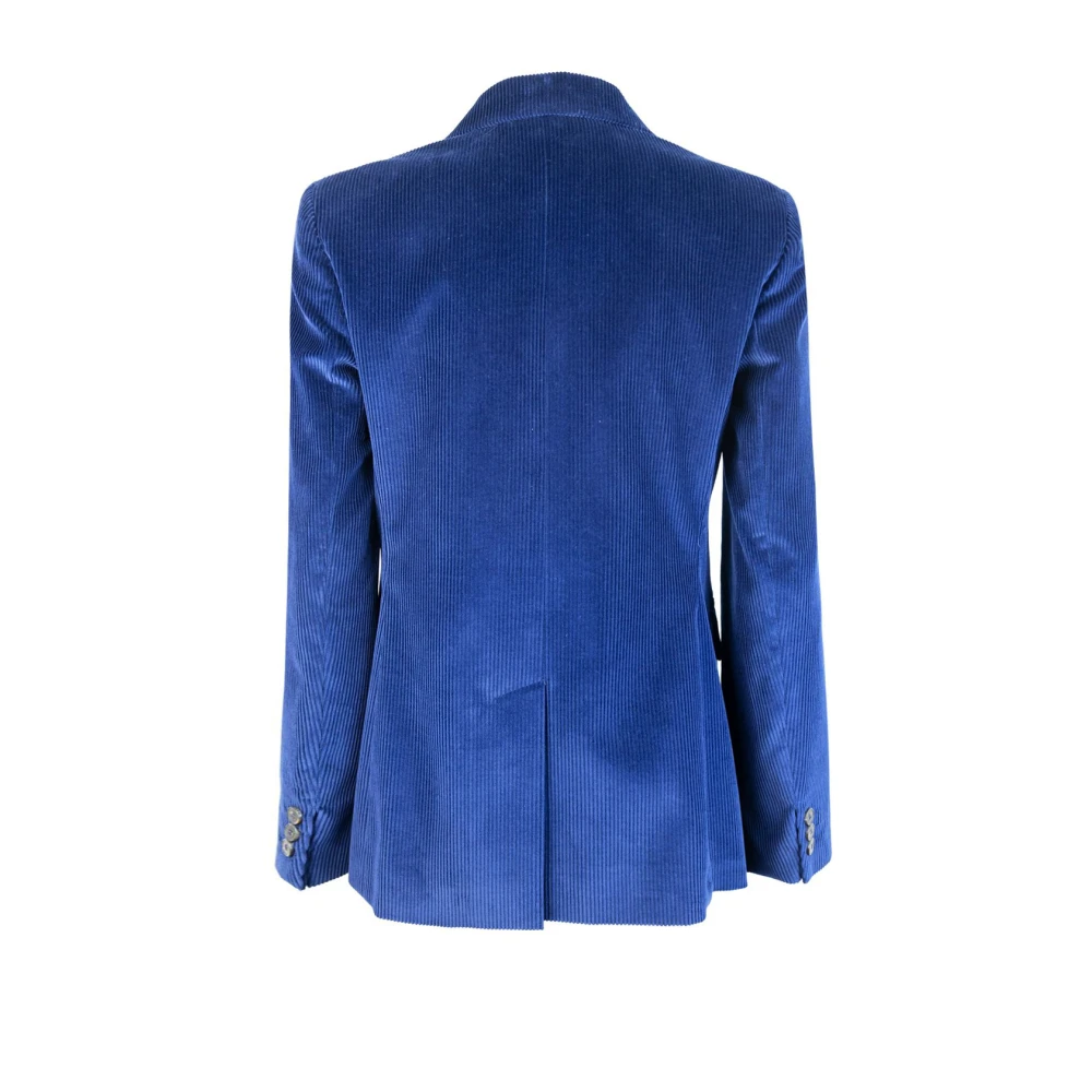 Max Mara Blauwe Katoenen Jas Blue Dames