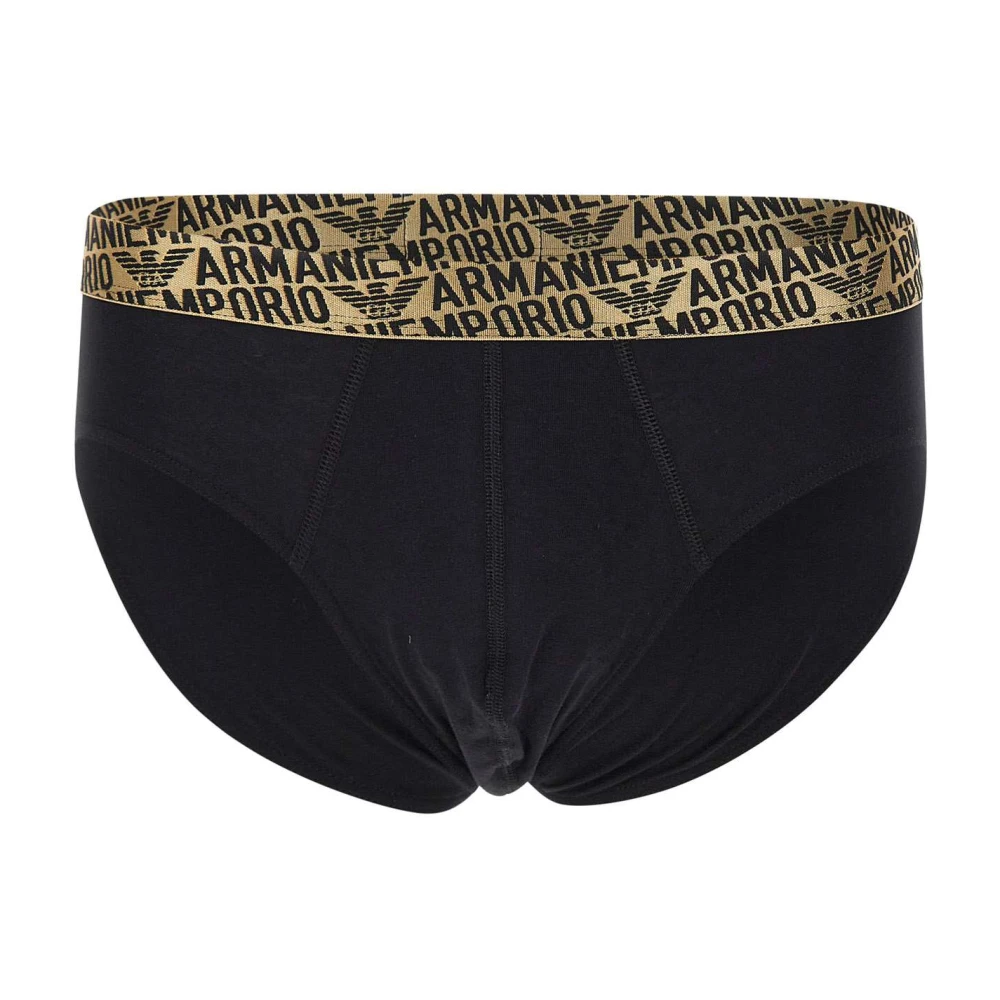 Emporio Armani Zwart Stretch Katoenen Ondergoed Black Heren