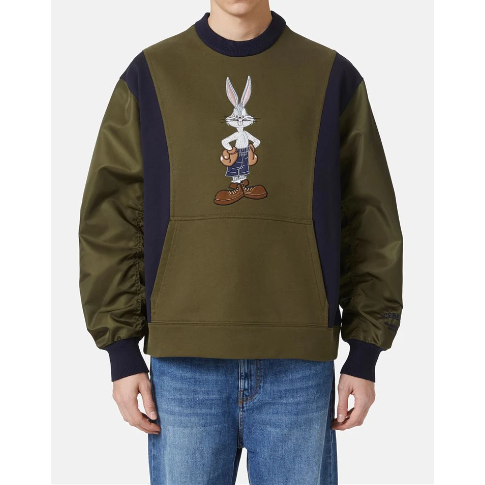 Iceberg De Re-Edit sweatshirt met Bugs Bunny Boxer Green Heren