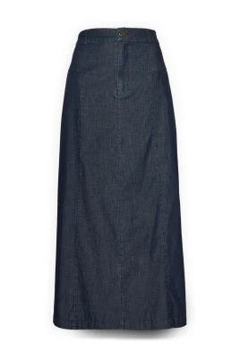 A-linje midikjol i chambray