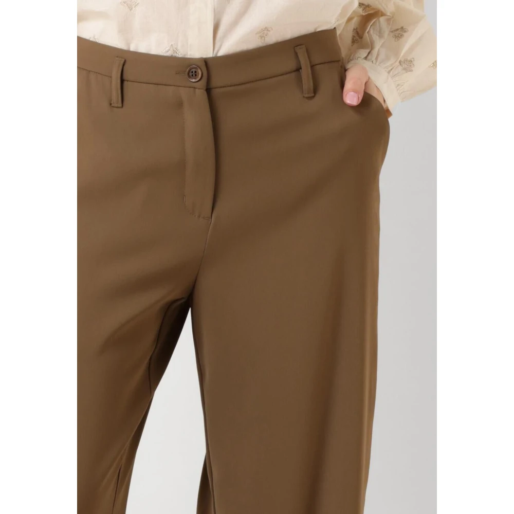 Summum Woman Groene Fluid Cargo Broek Brown Dames