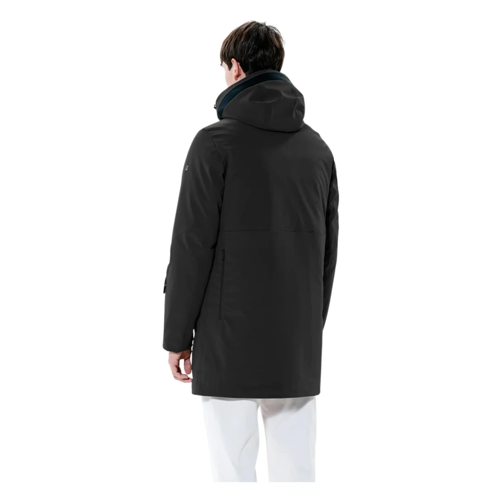 Duno Zwarte Parka met 3-laags stof Black Heren