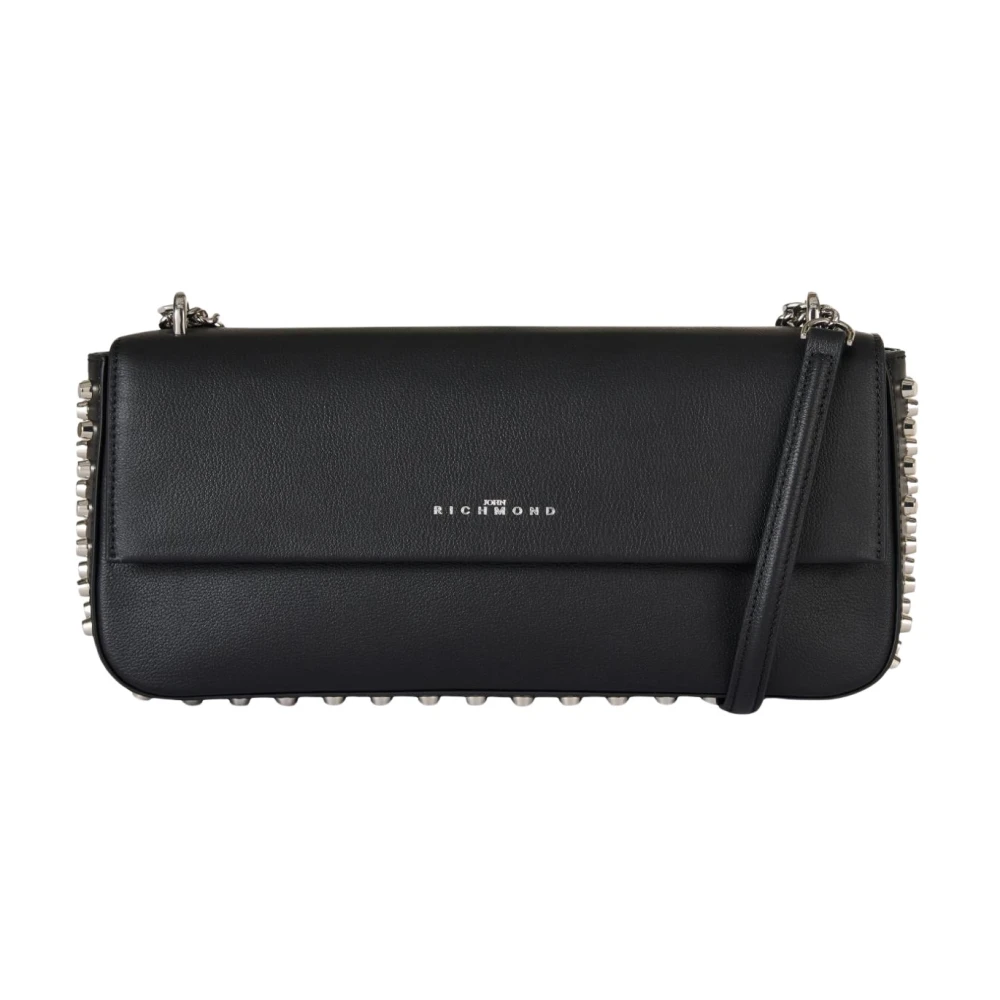 John Richmond Women's Black Shoulder Bag With Chain Shoulder Strap And Flap Closure