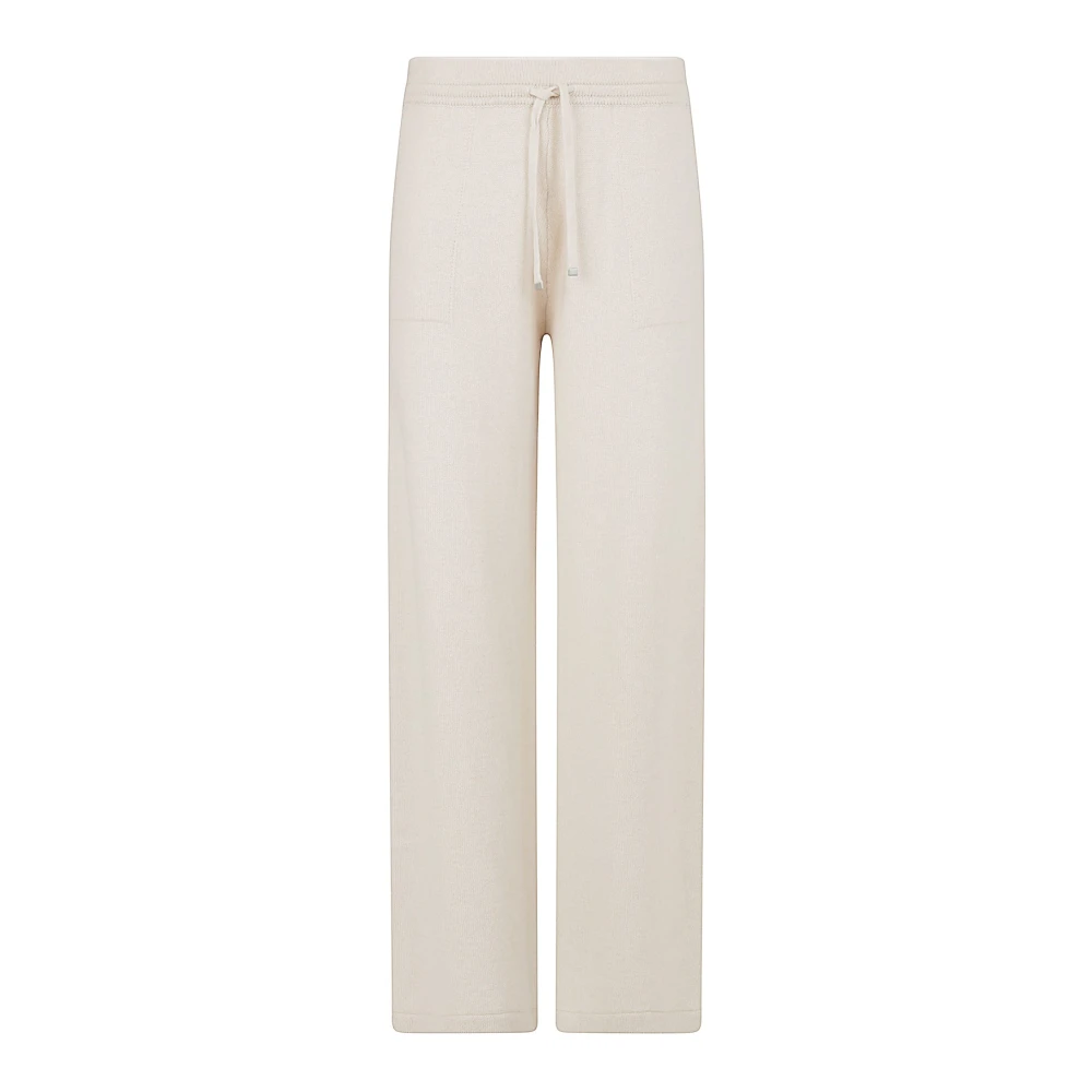Eleventy Cashmere Wijde Gebreide Broek met Tipping Beige Dames