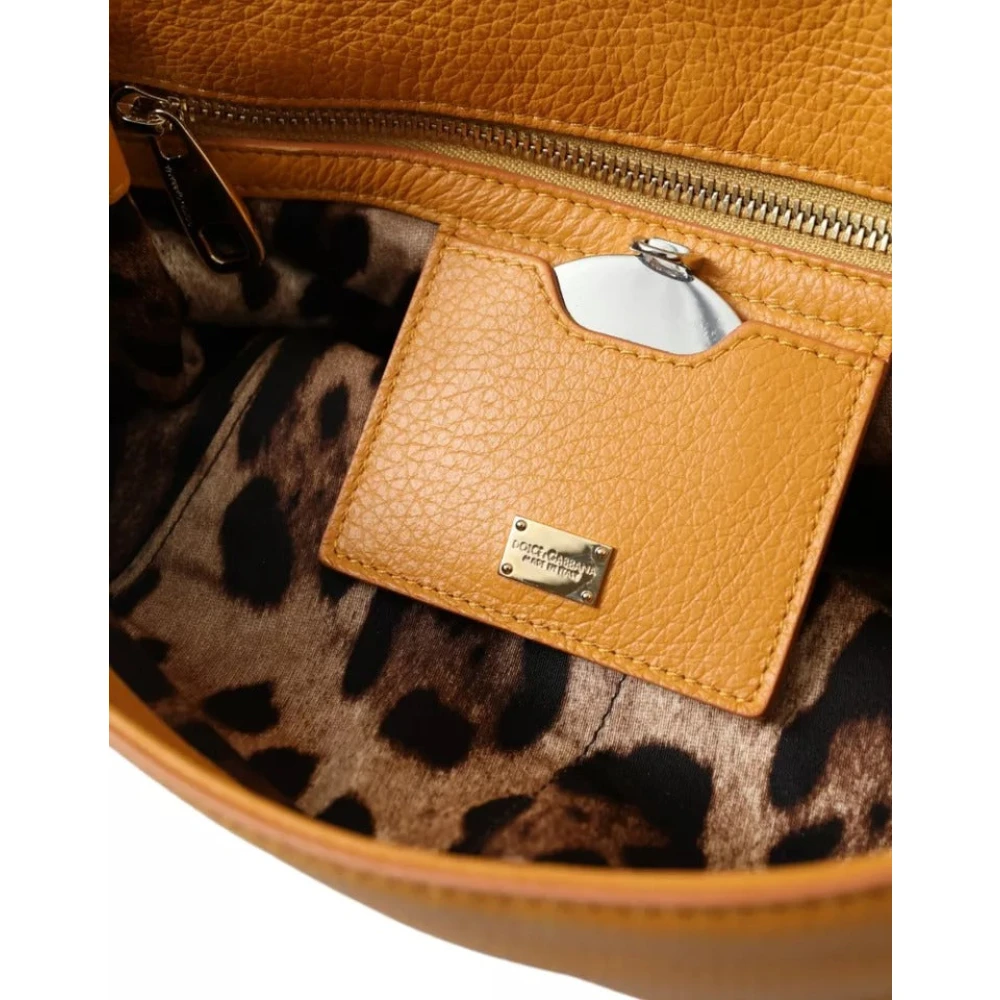 Dolce & Gabbana Gele leren Satchel tas Yellow Dames