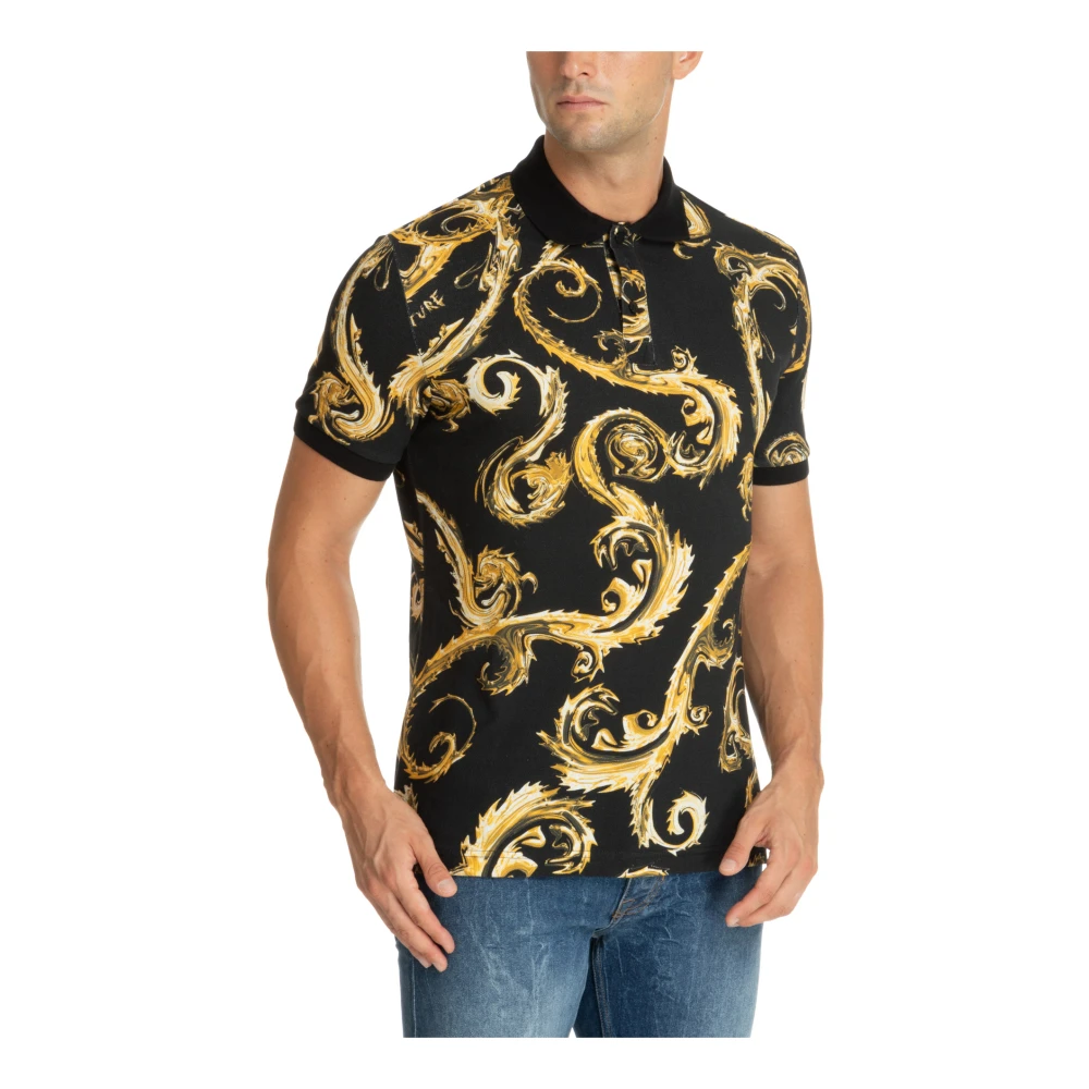 Versace Jeans Couture Abstract Multicolor Polo Shirt Logo Multicolor Heren