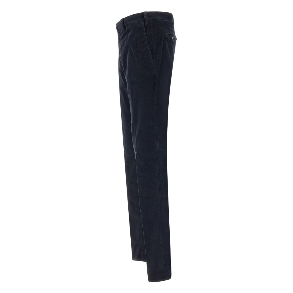 PT Torino Blauwe Velvet Slim Fit Broek Blue Heren