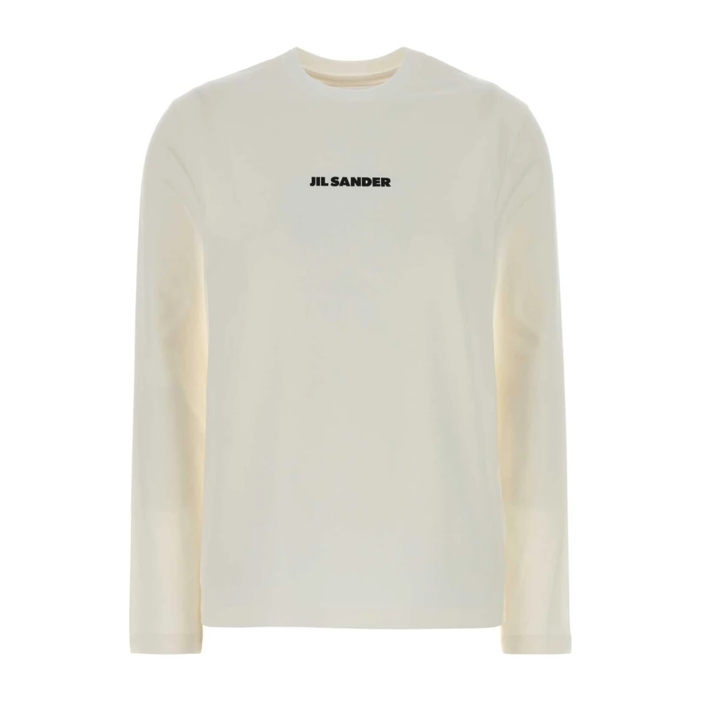 Jil Sander Vrouw Wit Tops Dames, M, Katoen, Katoenen T-Shirt