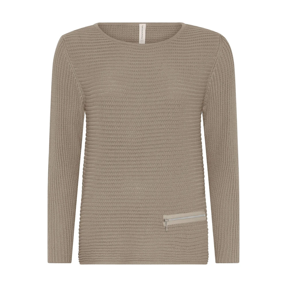 Skovhuus Jumper met ritseffect Beige Dames