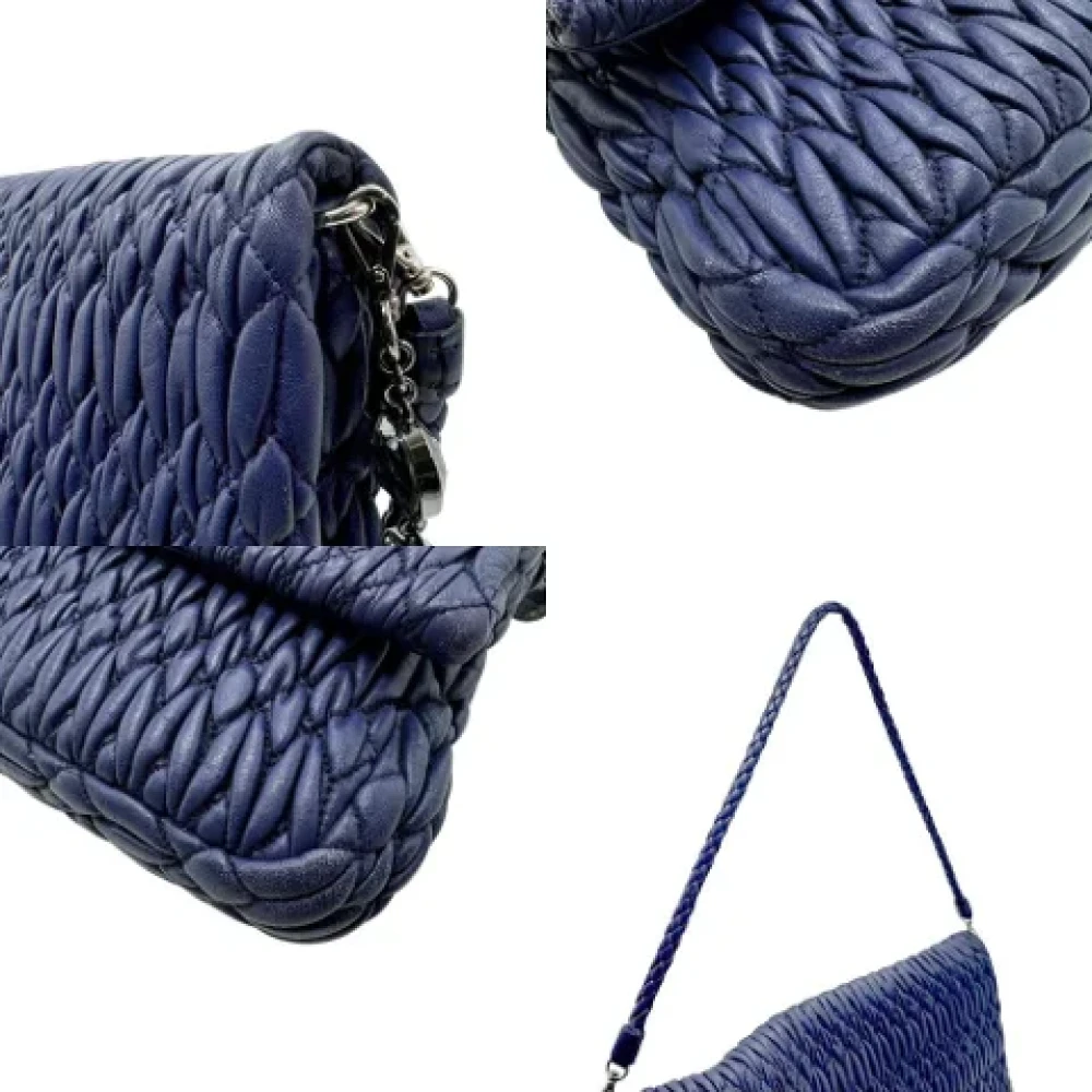 Miu Pre-owned Leather shoulder-bags Blue Dames