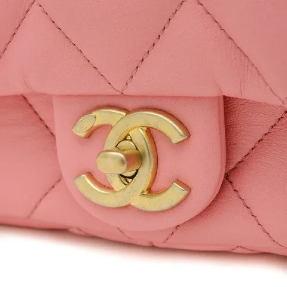 Chanel Vintage Pre-owned Leather chanel-bags Pink Dames