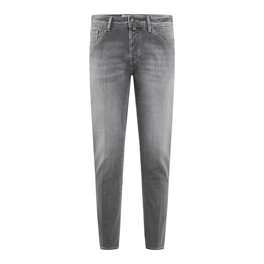 Jacob Cohën Men's Gray Slim-Fit Jeans,, Slim Cropped Carrot Trousers W33