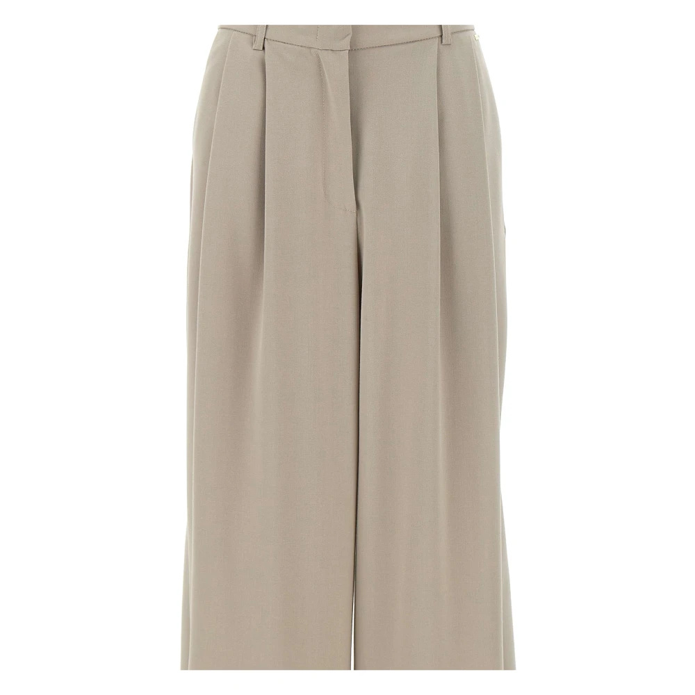 Kaos Crepe Broek Licht Grijs Beige Dames