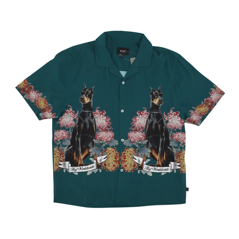 HUF Pine Resort Camp Kraag Shirt Green Heren