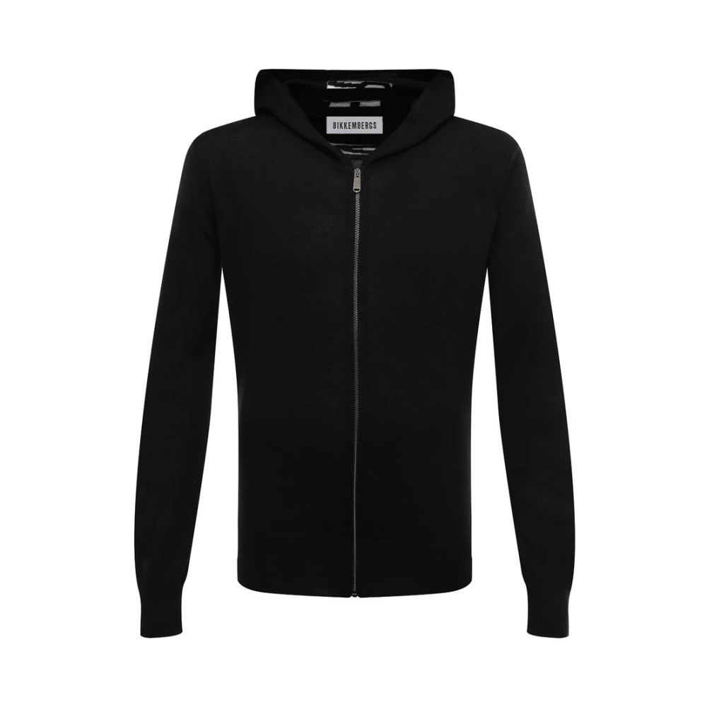 Bikkembergs Men's Black Zip-Throughs, L, Cardigan