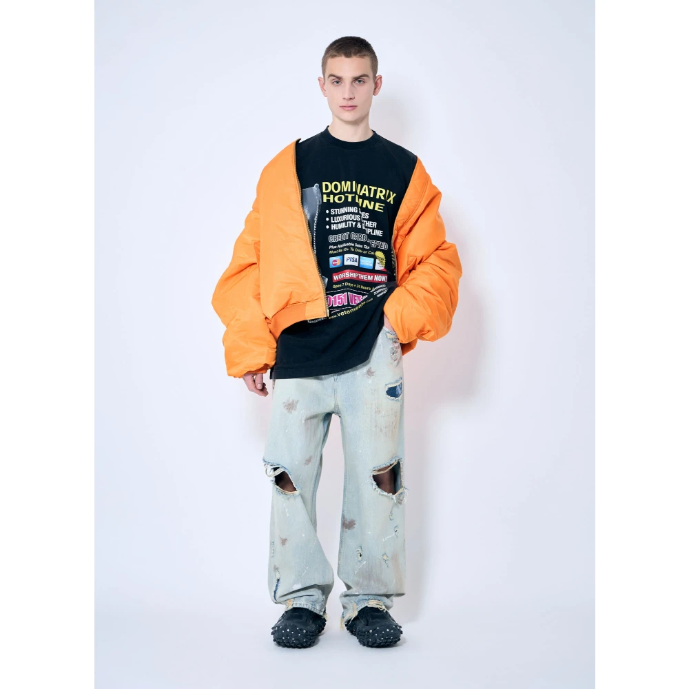 Vetements Grafische Print Oversized T-shirt Katoenen Jersey Black Heren