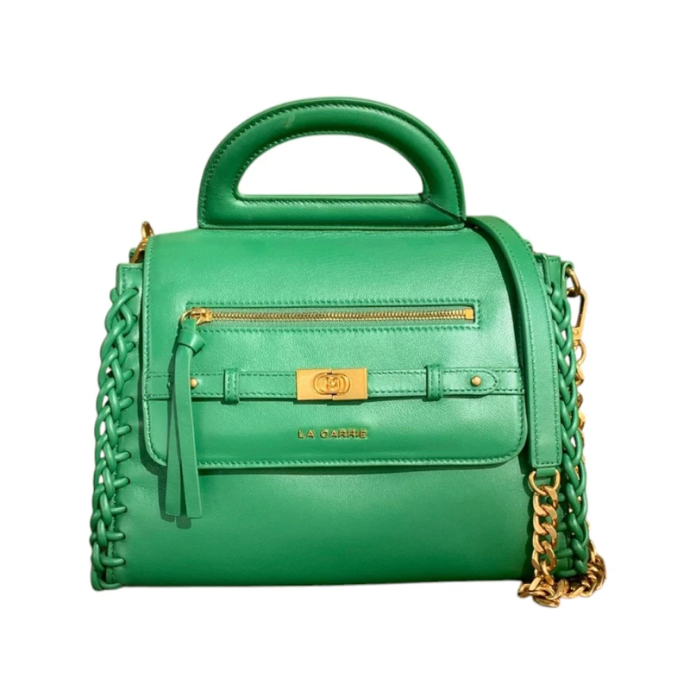 La Carrie Stijlvolle Leren Tas Green Dames