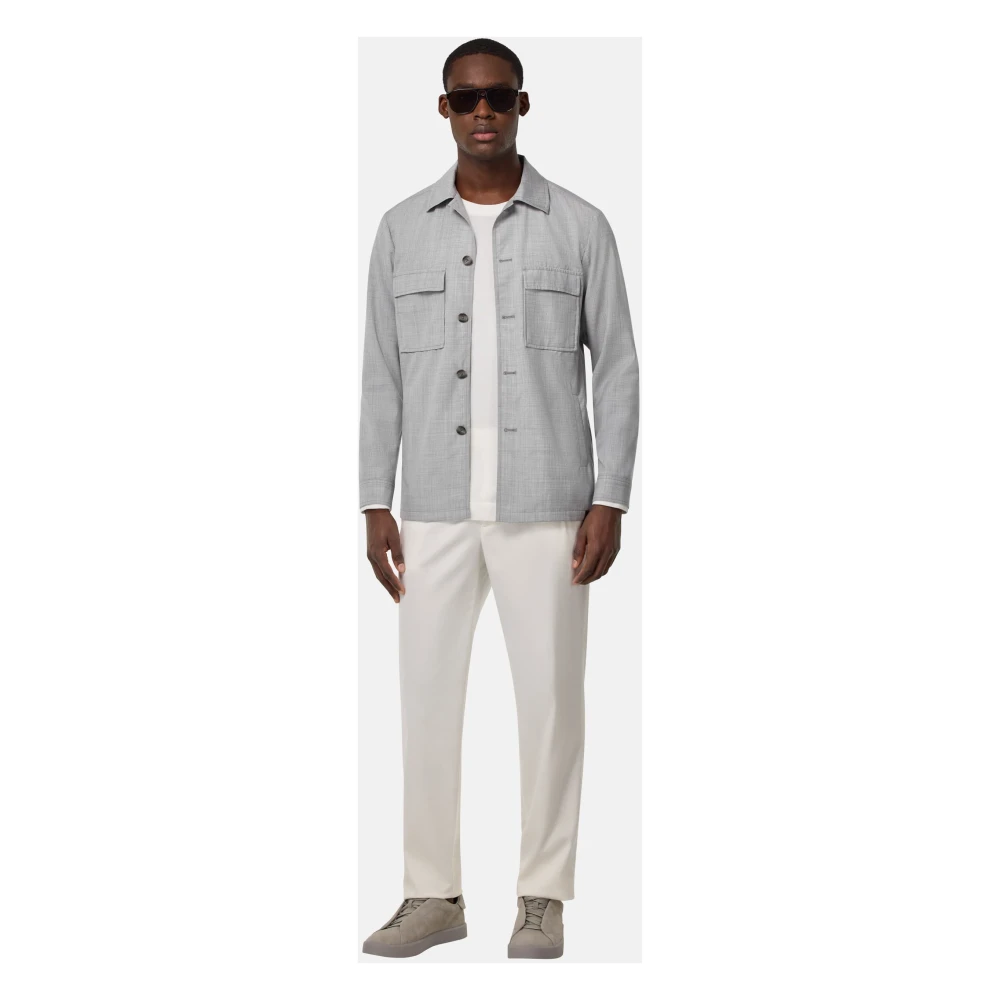 Boggi Milano Link wollen overhemdjas Gray Heren