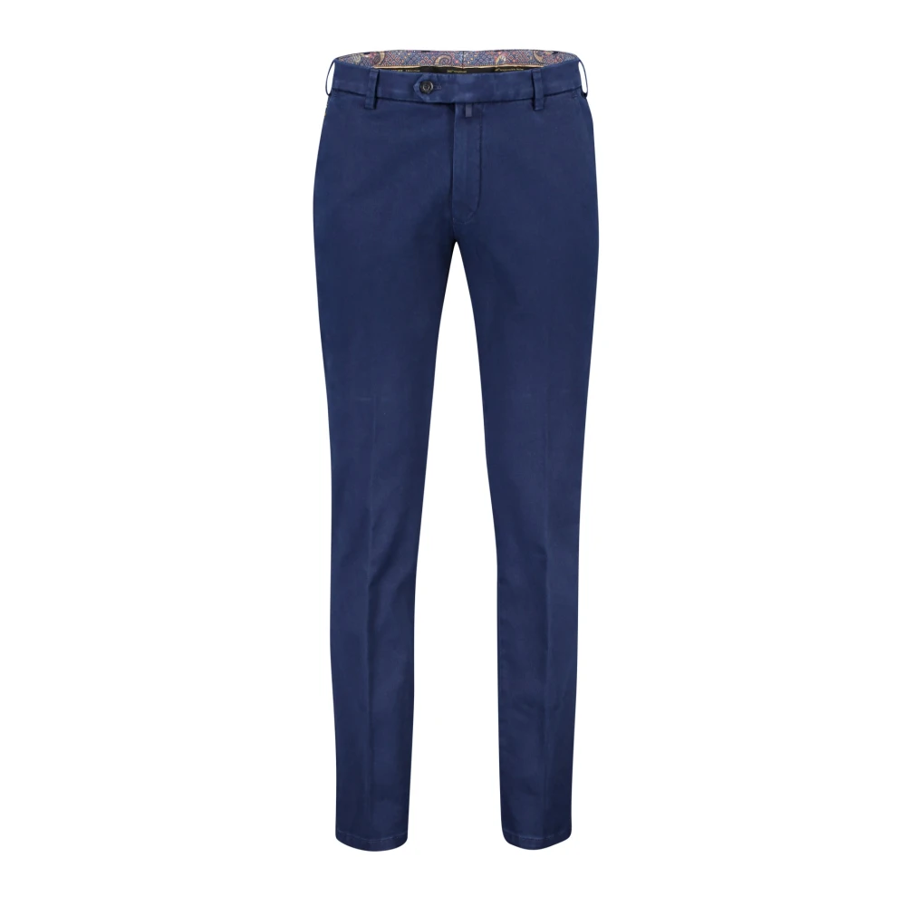 Meyer katoenen broek Bonn donkerblauw met steekzakken