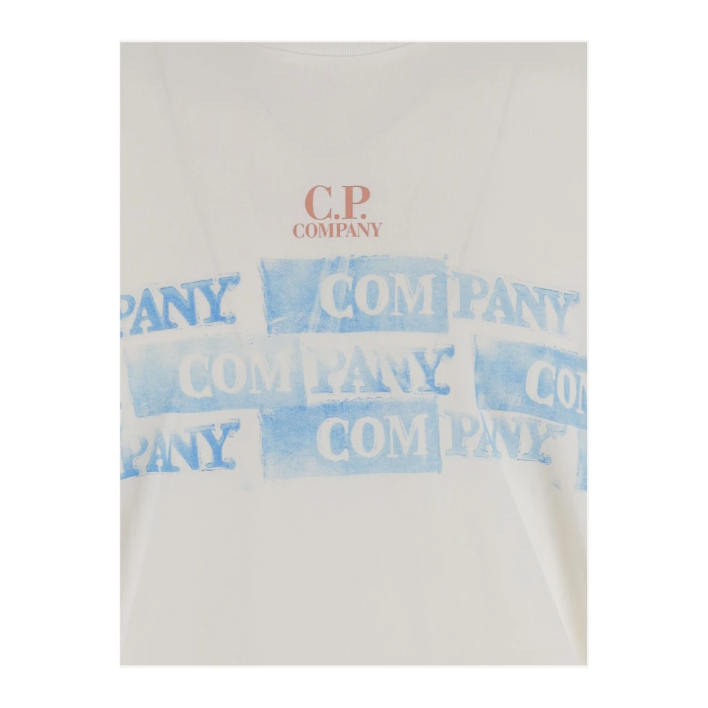 C.P. Company Katoen Crew Neck Logo Print T-Shirt White Heren
