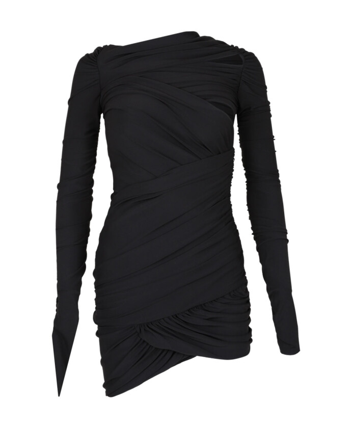 black-wrap-mini-dress-with-ruched-detailing