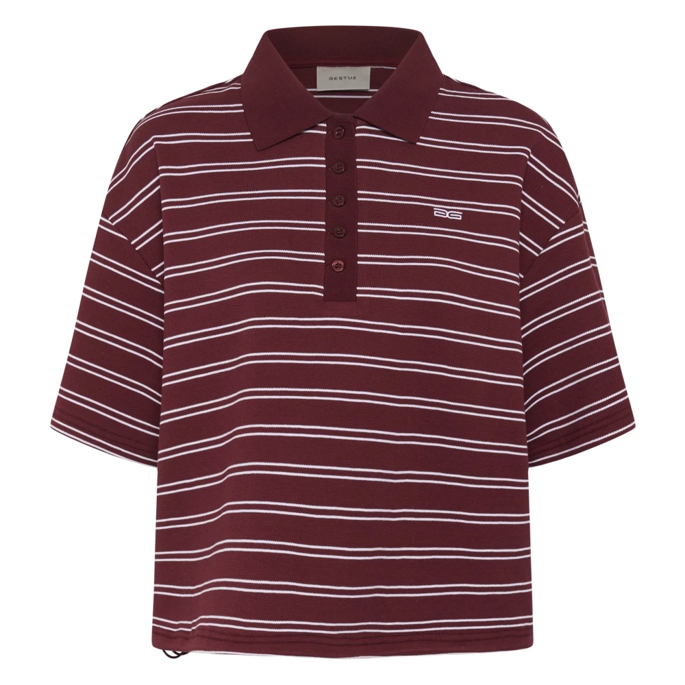 Gestuz Women's Red Gzpilova Polo Tee - Polo Shirts - L - Tops