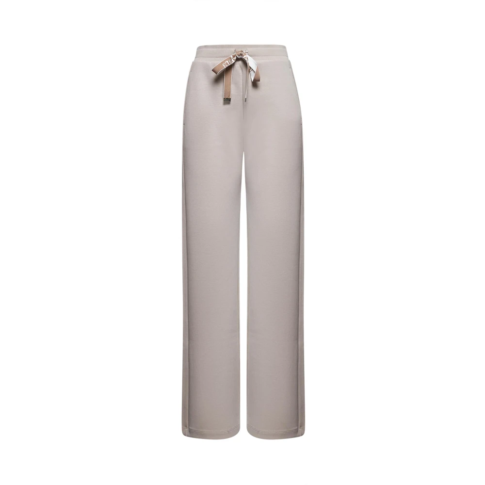 Max Mara Trekkoord Elastische Tailleband Broek Grijs Gray Dames