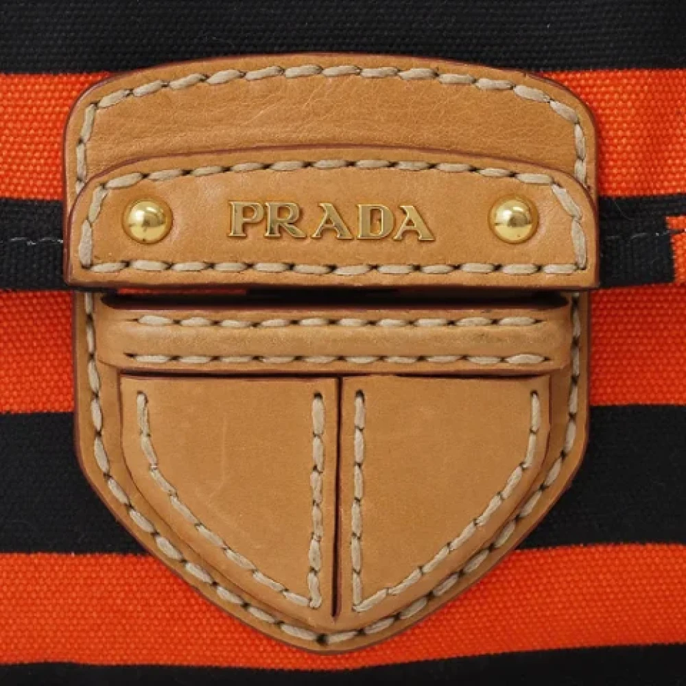 Prada Vintage Pre-owned Canvas prada-bags Orange Dames