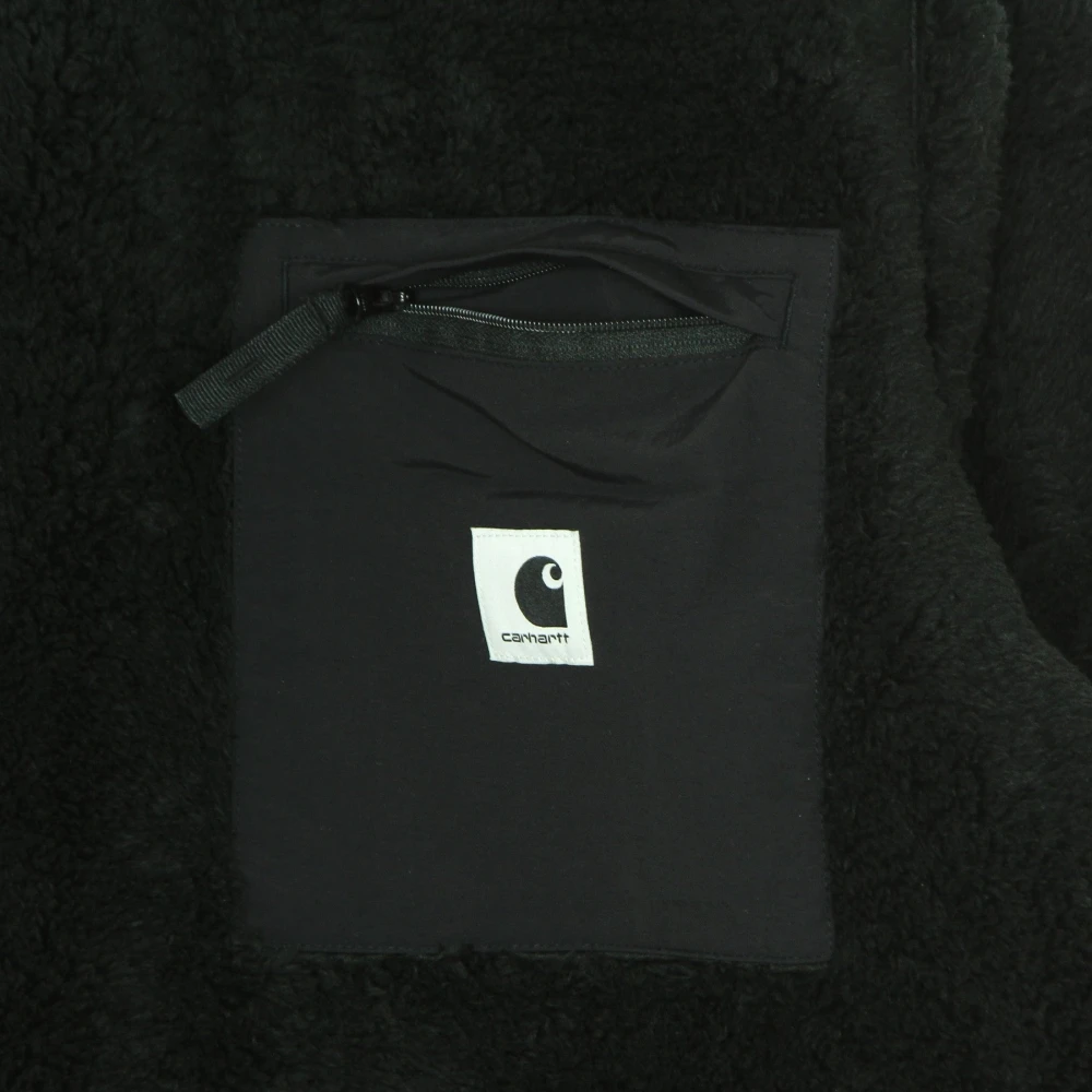 Carhartt WIP Zwarte Crewneck Sweatshirt met ritssluiting zak Black Dames