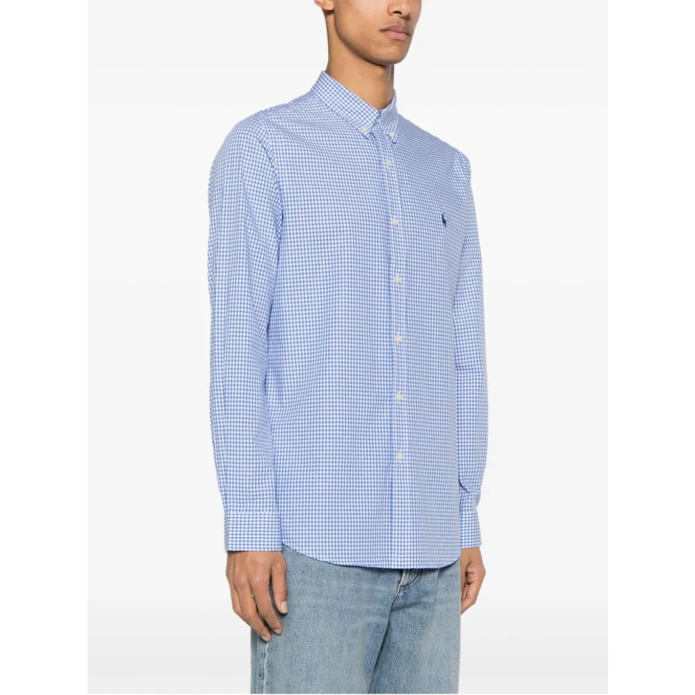 Polo Ralph Lauren Geruite Stretch Poplin Overhemd Blue Heren