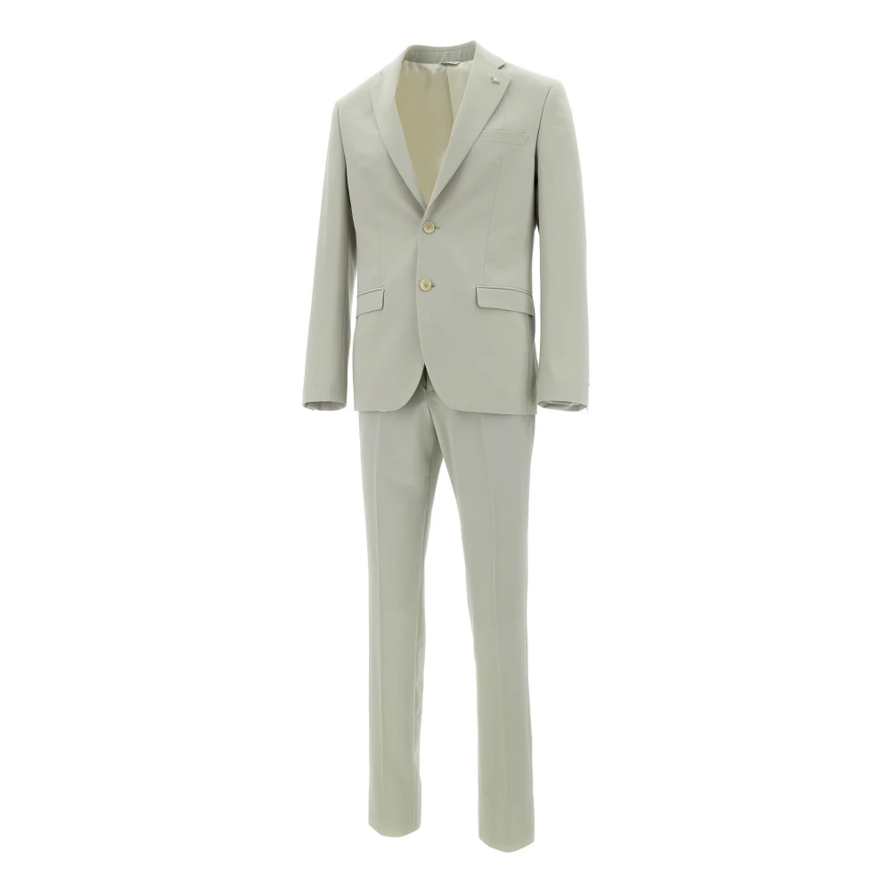 Manuel Ritz Gray Single Breasted Suits, Male, S, Single-Breasted Suit
