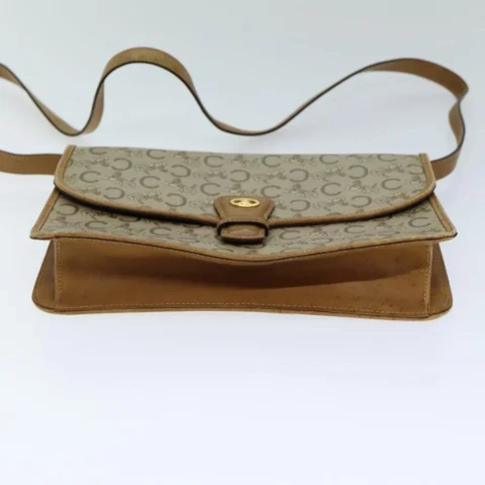 Celine Vintage Pre-owned Canvas shoulder-bags Beige Dames