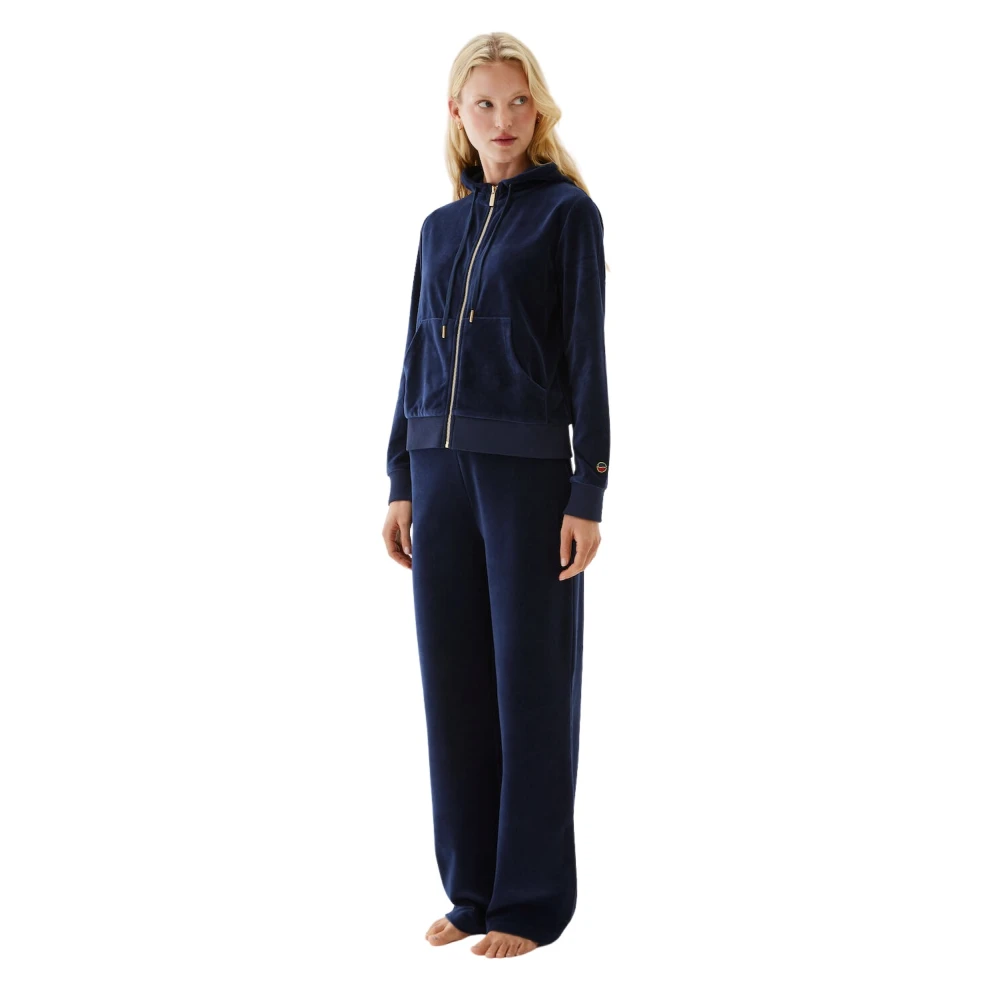 Busnel Velours Hoodie Jas Blue Dames