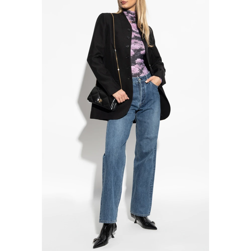 TORY BURCH Top met opstaande kraag Purple Dames