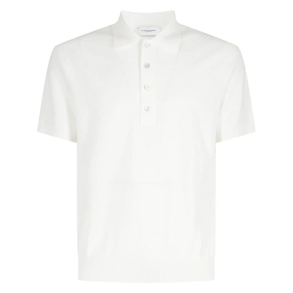 Paolo Pecora Men's White Polo Shirts, 2XL, Polo Shirts