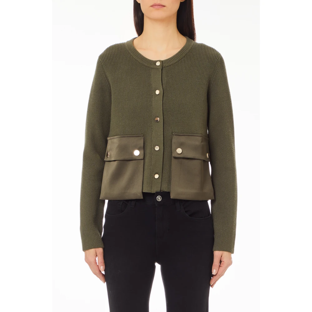 Liu Jo Stijlvolle Sweater Jas Green Dames