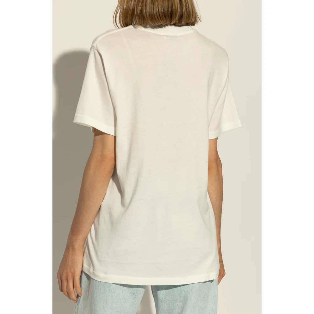 Anine Bing T-shirt met logo White Dames