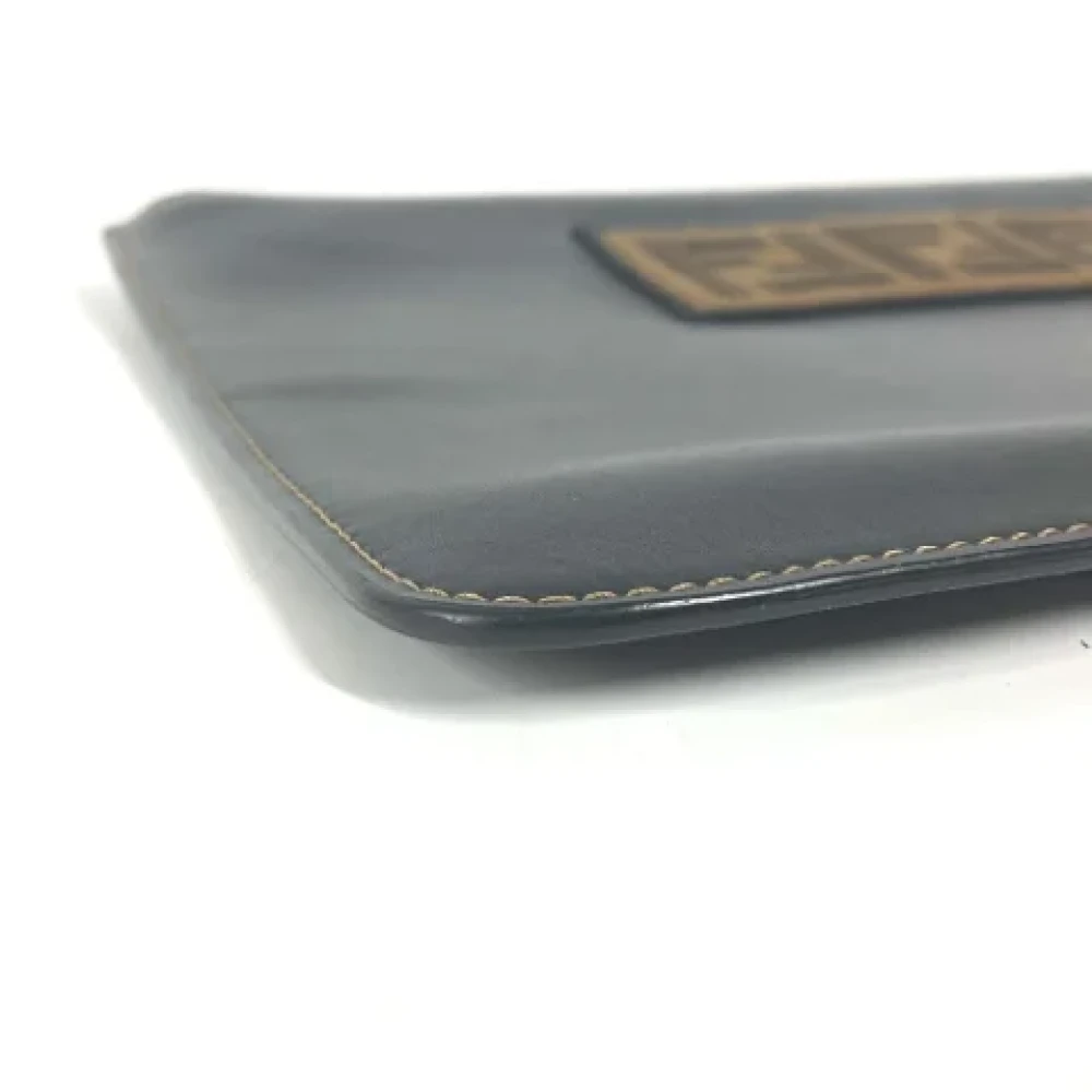 Fendi Vintage Pre-owned Leather clutches Black Dames